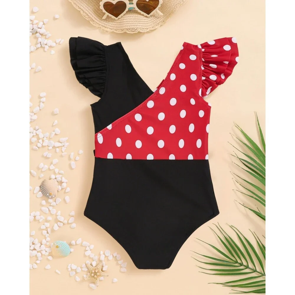 Bathing Toddler Black Red Suit Girl 3T Swimsuit Girls One Piece Beach 3-4T